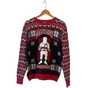 Death Row Records Fair Isle Cotton Blend Christmas Sweater Small